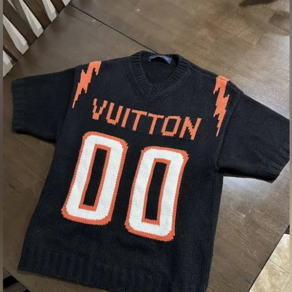 Louis Vuitton
Black & Orange Knit Football Jersey